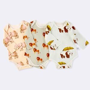 New lot bundle of 3 long sleeved rompers 3-6 months
